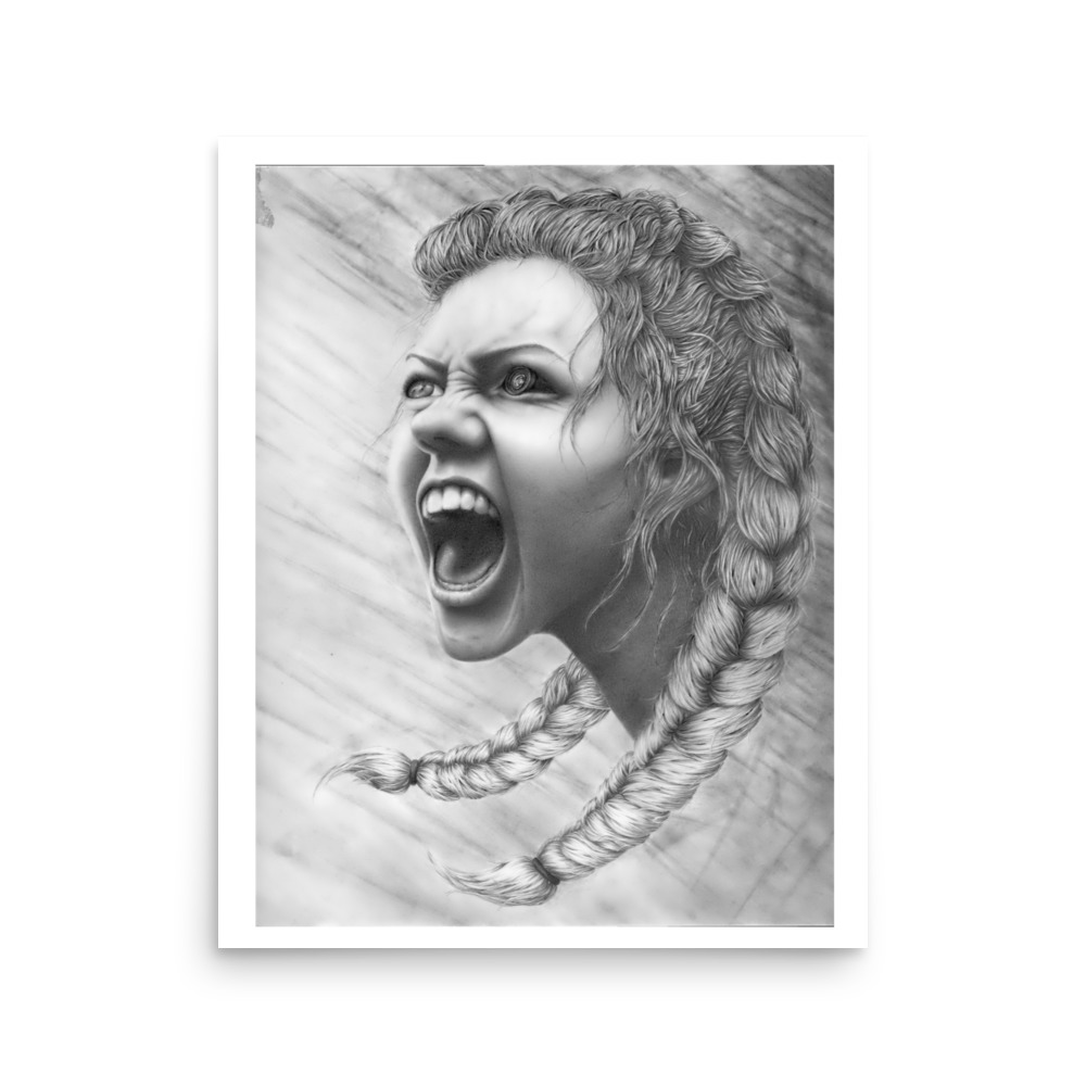 "Stop!" Graphite art print